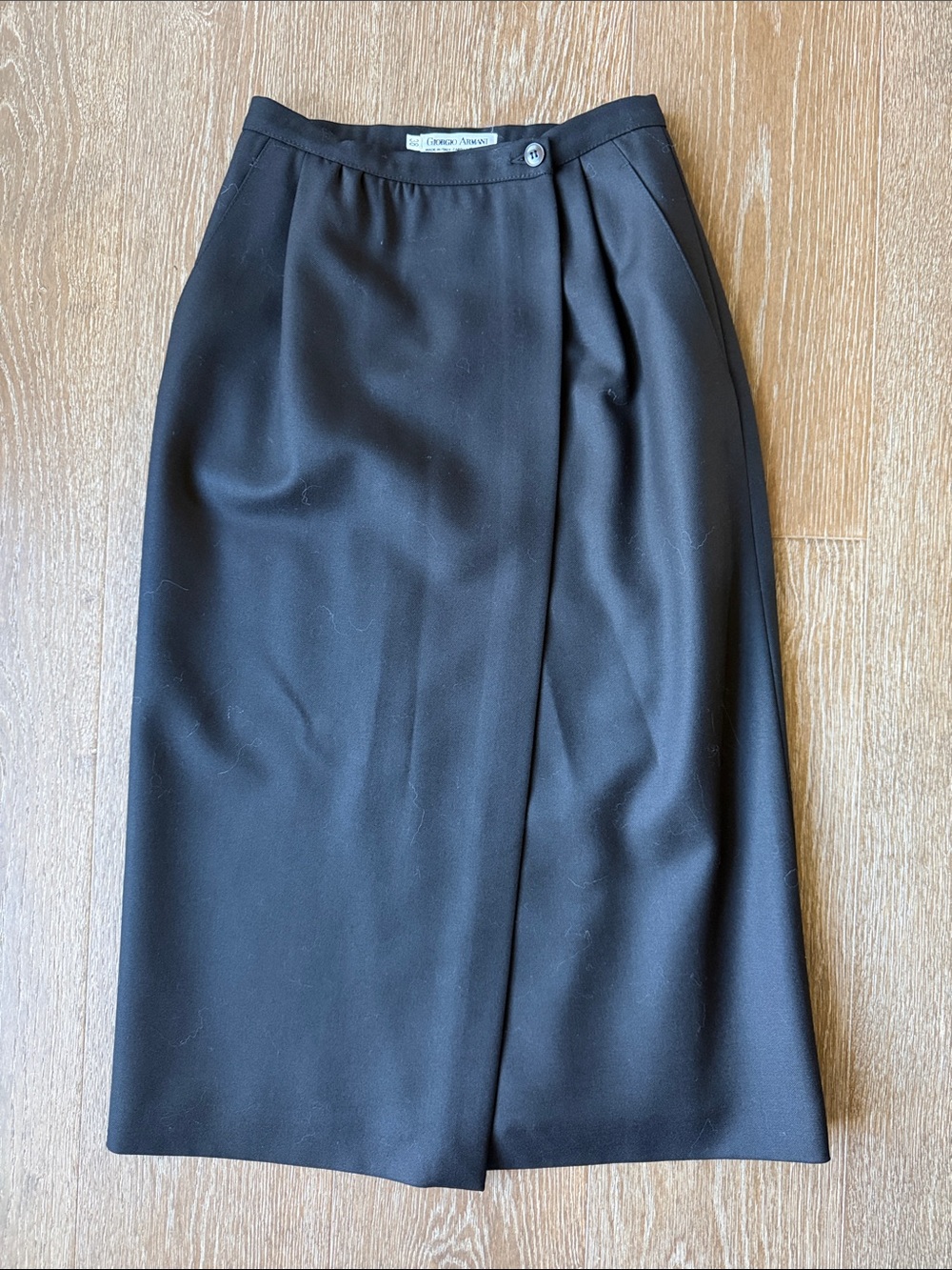 Giorgio Armani Black Wrap-Front skirt